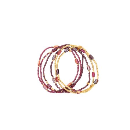 Goudkleurig elastisch armbandje, bordeaux