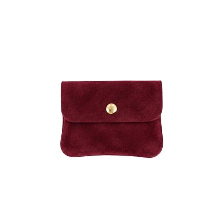 Suede portemonnee burgundy