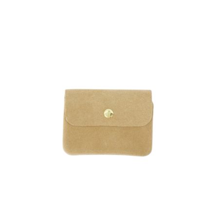 Suede portemonnee beige