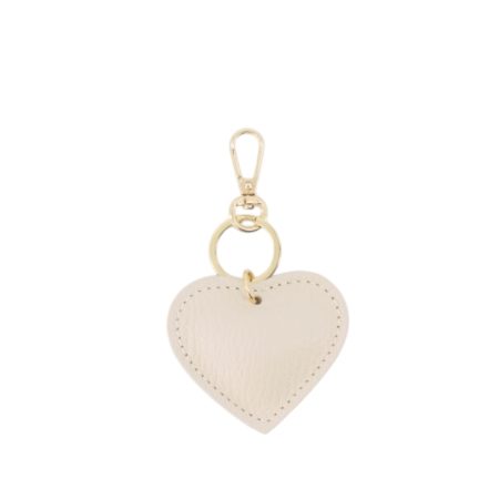 Leren sleutelhanger beige