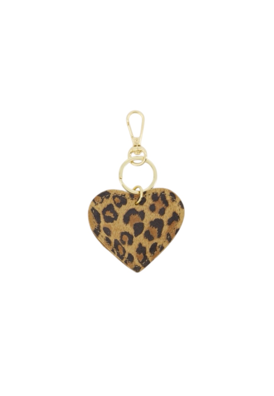 Leren sleutelhanger beige