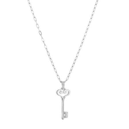 Zilverkleurige ketting met sleuteltje
