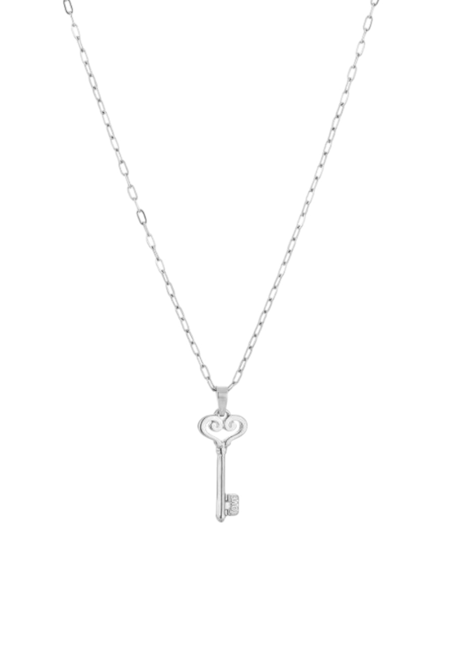 Zilverkleurige ketting met sleuteltje