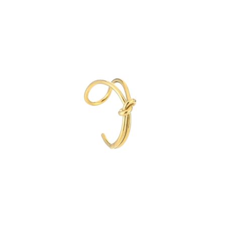 Goudkleurige verstelbare ring met knoopje