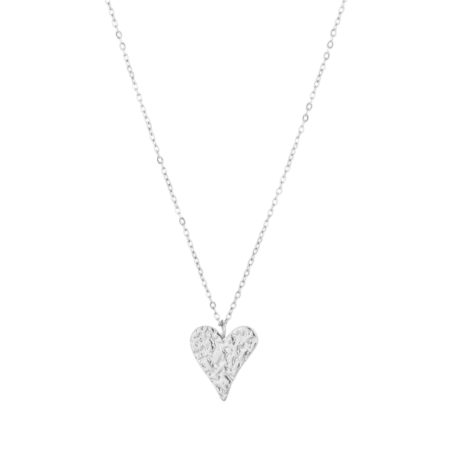 Zilverkleurige ketting met hartje
