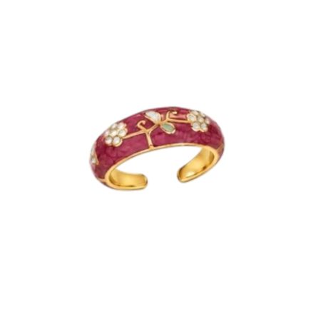 Emaile bloemen ring