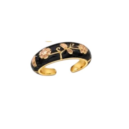 Emaile bloemen ring