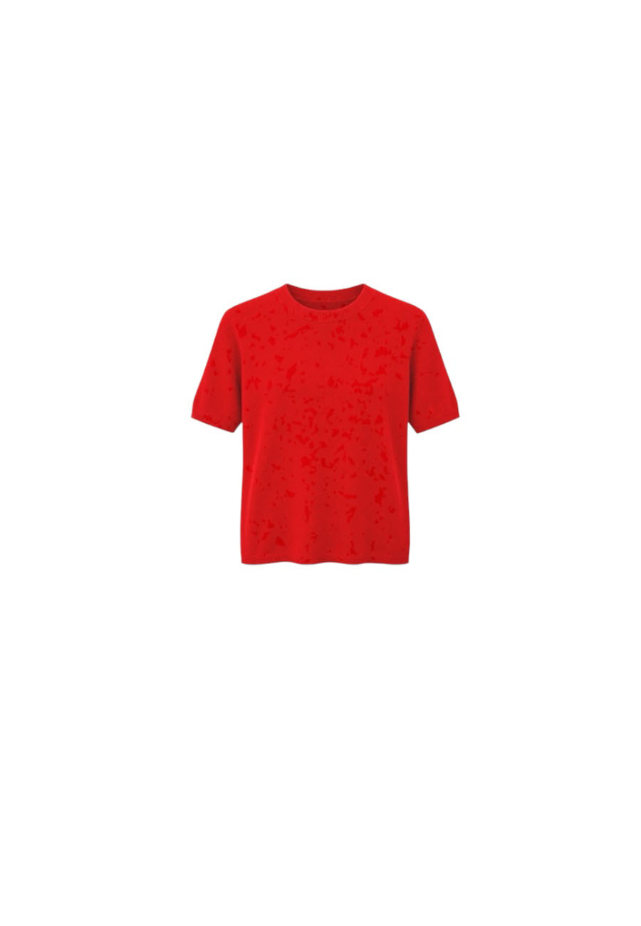 Basic zacht gebreid rood truitje