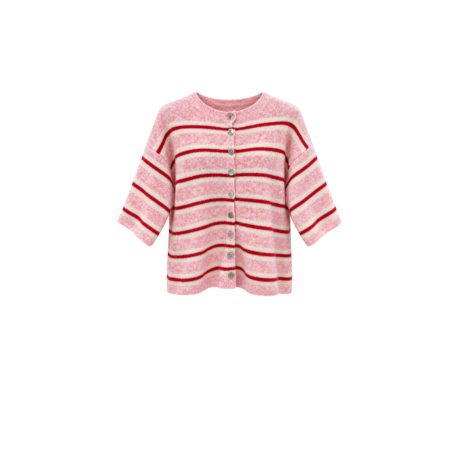 Roze gestreept vest