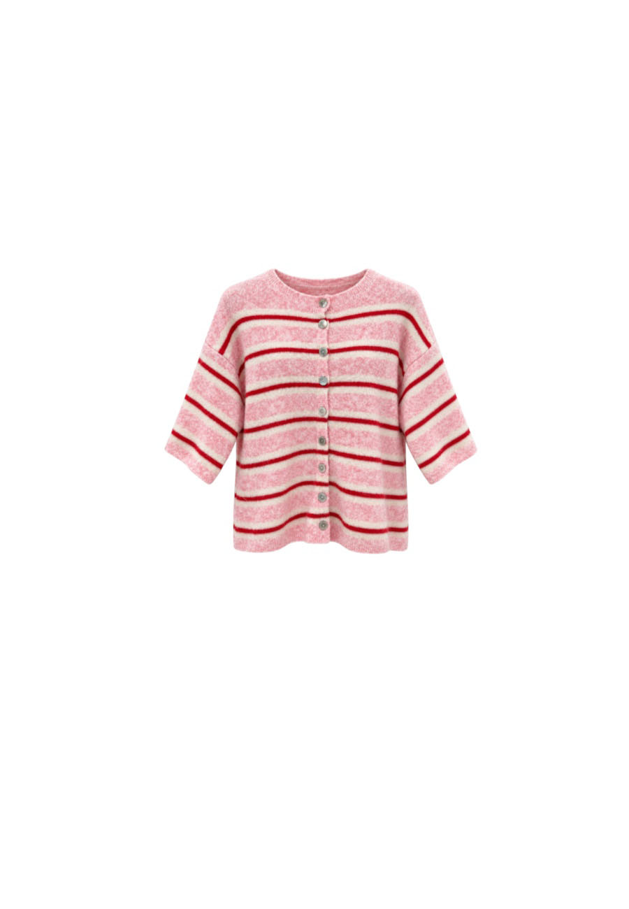Roze gestreept vest