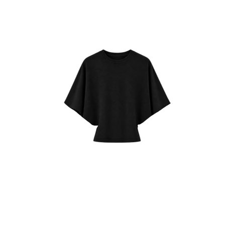 Zwart shirt met wijde vleermuismouwen