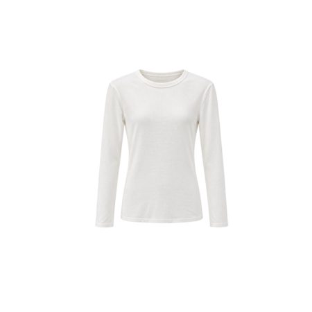 Wit basic ribbel shirt lange mouwen