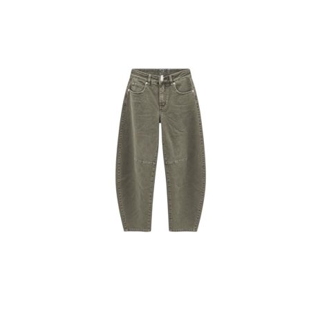 Armygroene vintage wassing barrel jeans