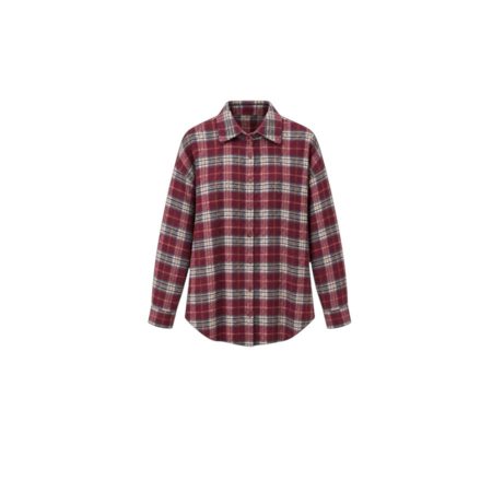 Bordeaux geruite katoenen blouse