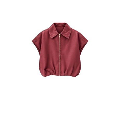 Burgundy leer look gilet
