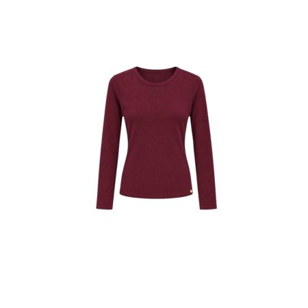 Burgundy ribbel shirt met lange mouwen