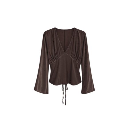 Chocolade bruine viscose top