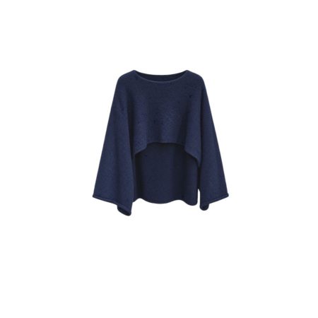 Donkerblauwe cape-trui