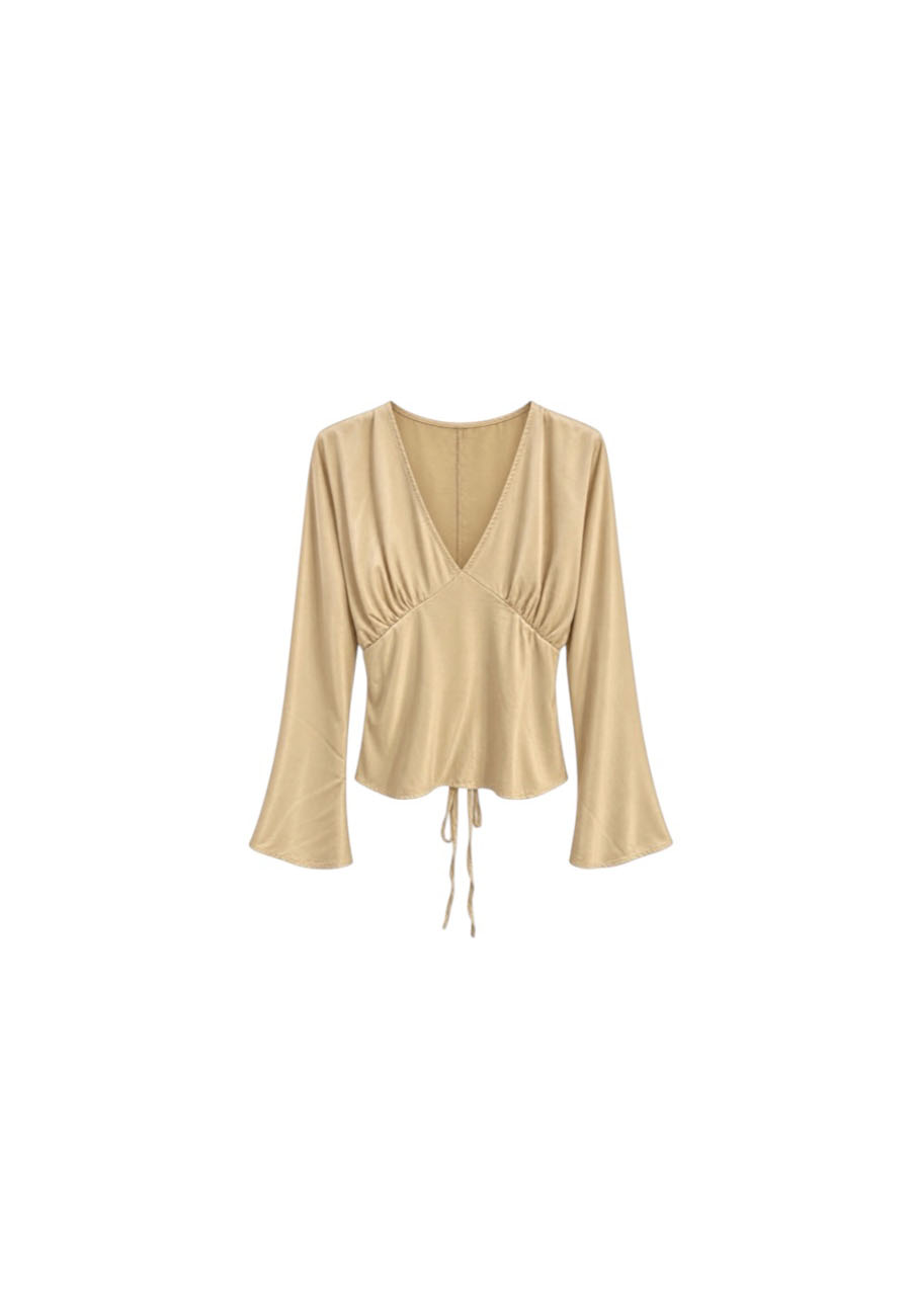 Goud/beige viscose top