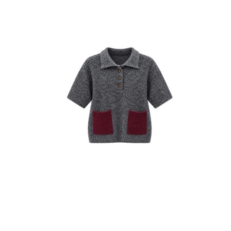 Grijs polo truitje bordeaux zakjes