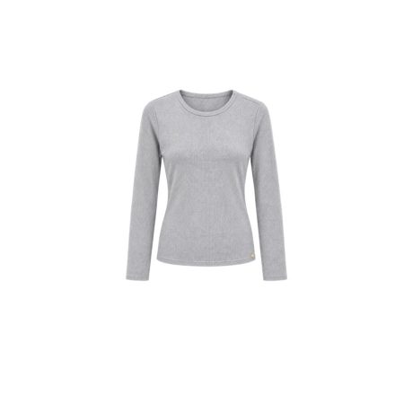 Grijs ribbel shirt met lange mouwen