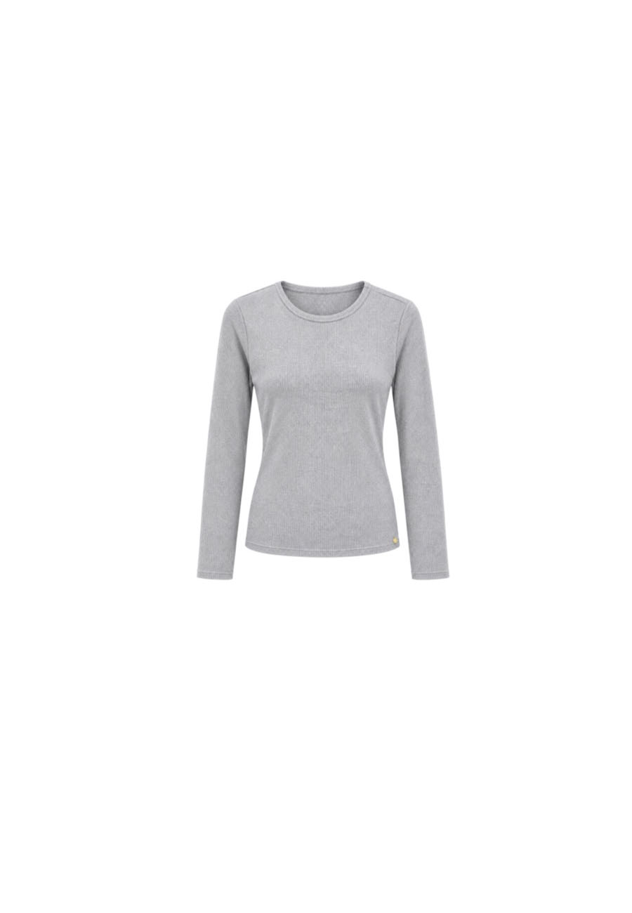 Grijs ribbel shirt met lange mouwen