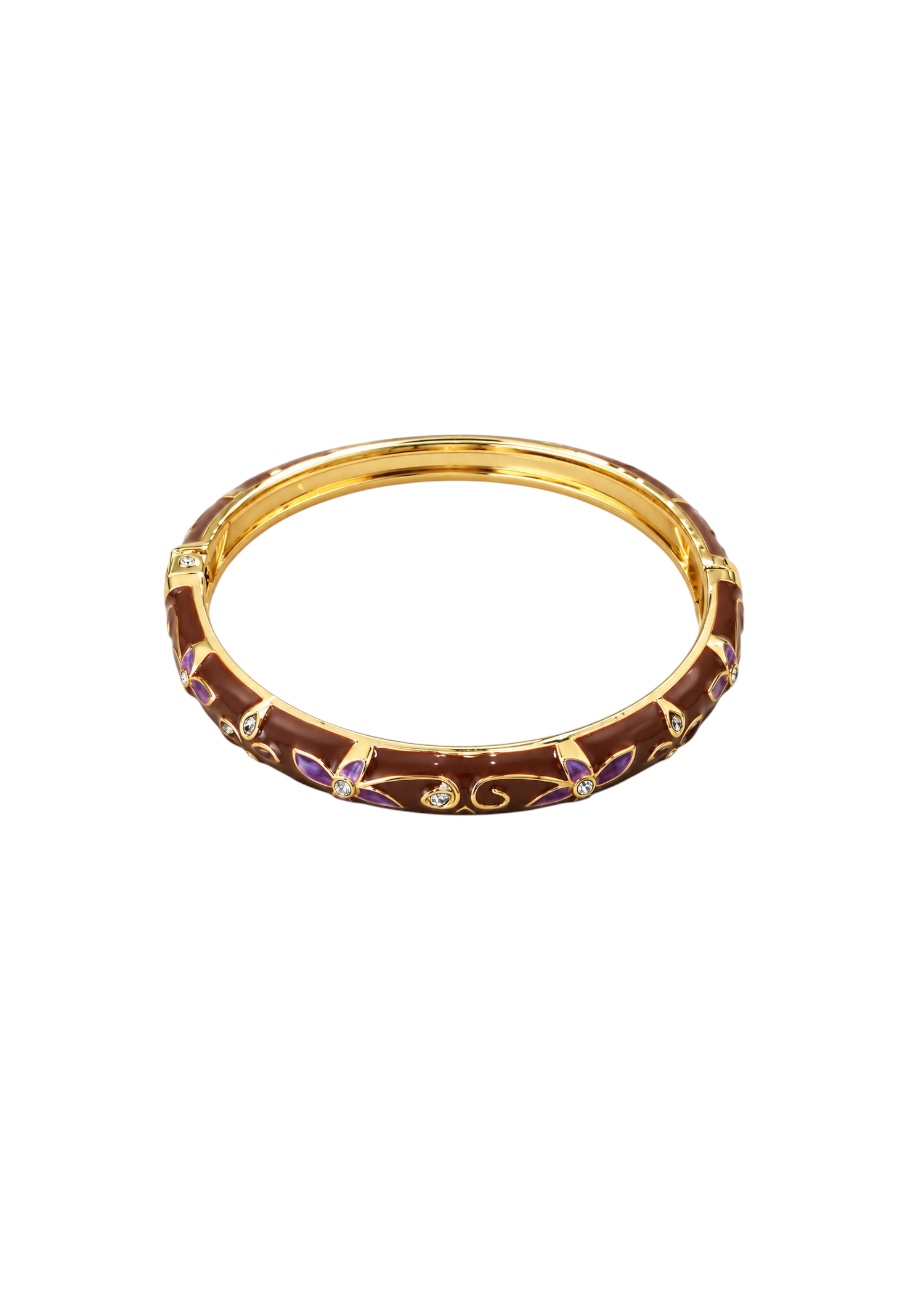 Geëmailleerde armband, cognac