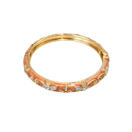 Geรซmailleerde armband, oud roze/grijs