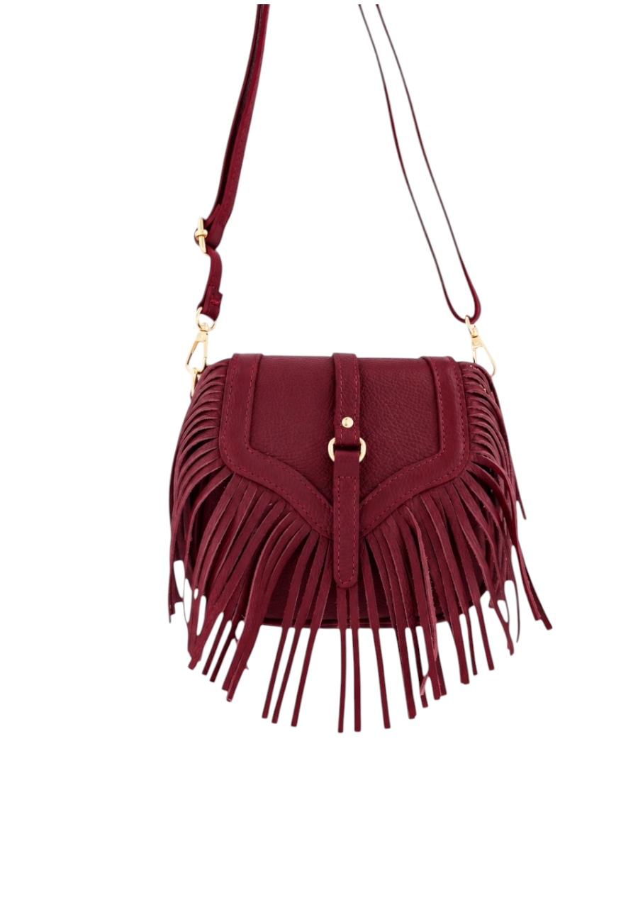 Bordeaux rode leren handtas
