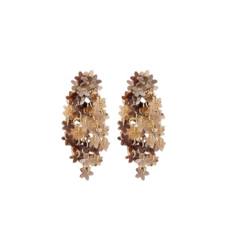 Statement bloemen oorbellen met kraaltjes
