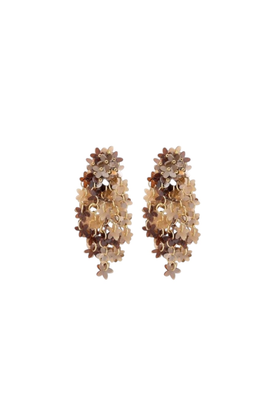 Statement bloemen oorbellen met kraaltjes