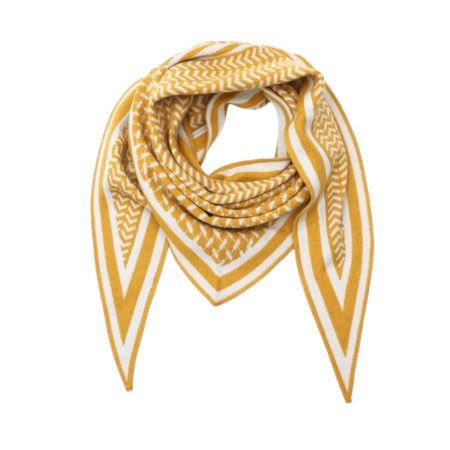 Driehoek wollige shawl, geel
