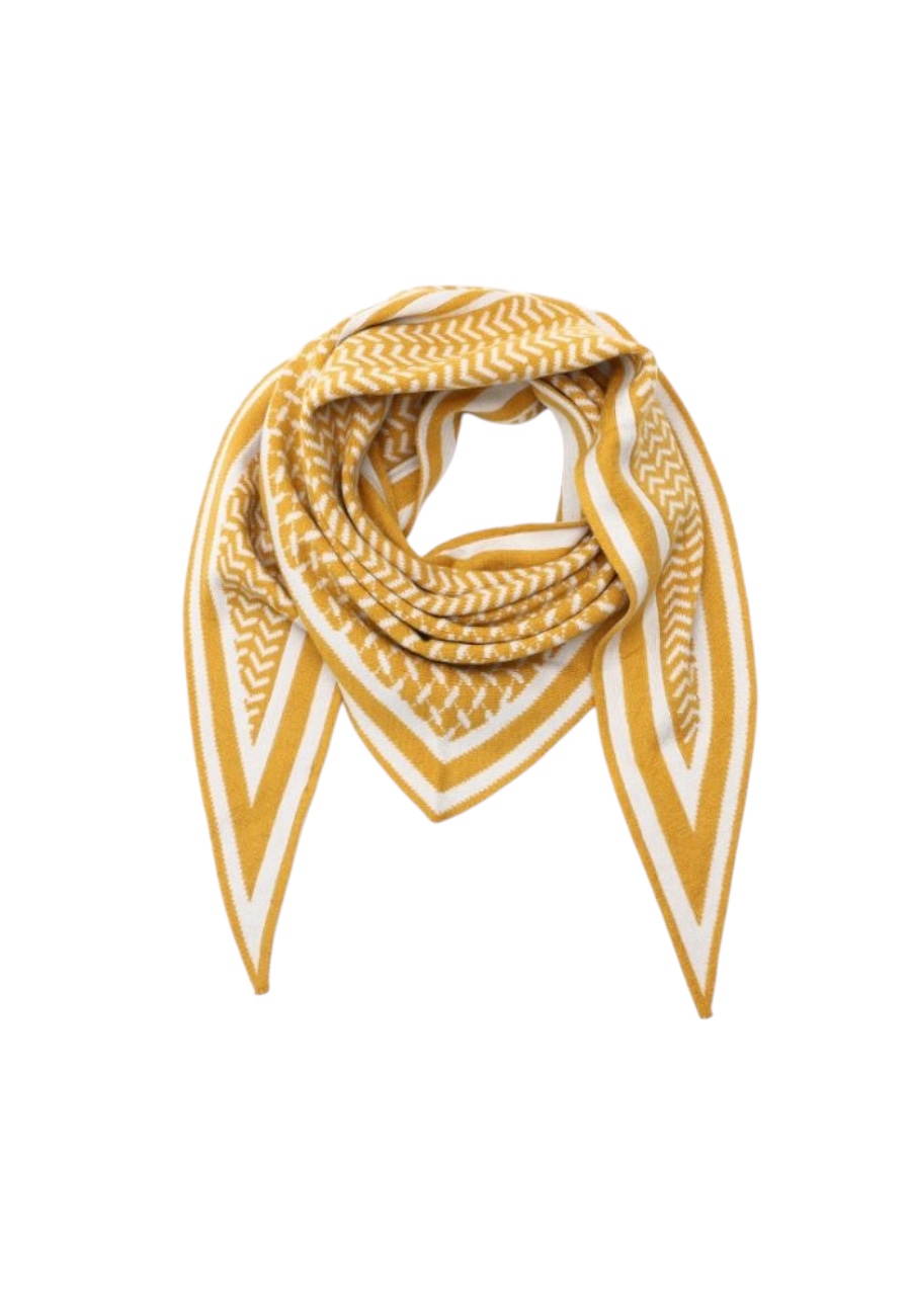 Driehoek wollige shawl, geel