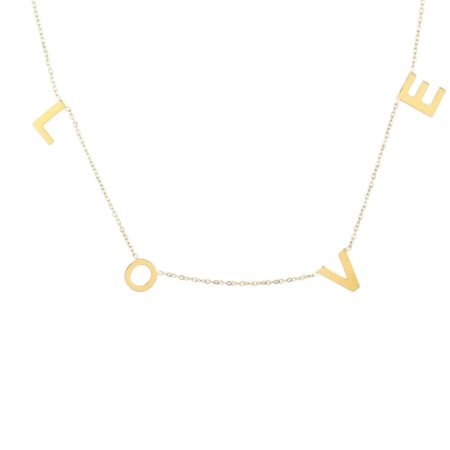 Goudkleurige stainless steel ketting love