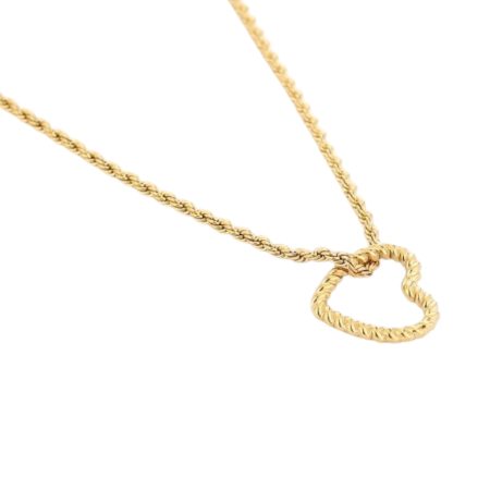 Goudkleurige stainless steel ketting met hartje