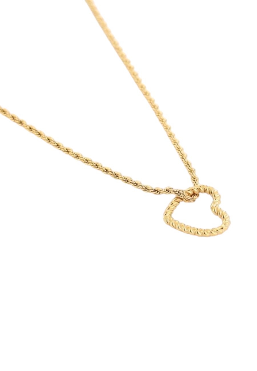 Goudkleurige stainless steel ketting met hartje