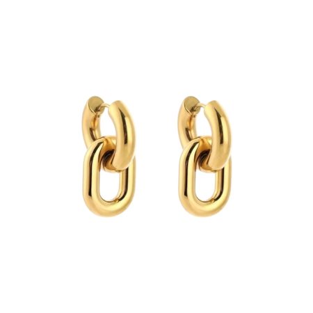 Goudkleurige oorbellen met 2 ringen