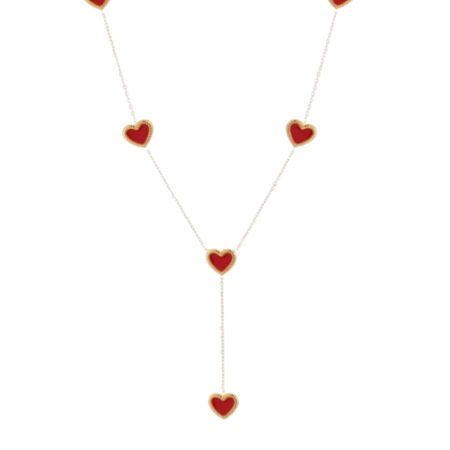 Goudkleurige verstelbare ketting met hartjes