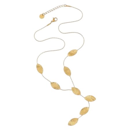 Goudkleurige verstelbare ketting met blaadjes