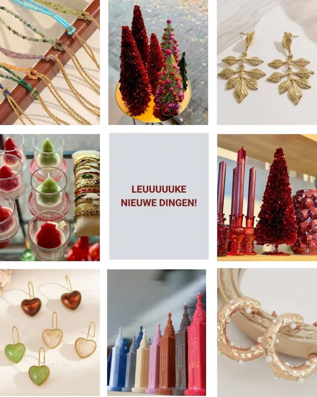 𝗭𝗼́𝘃𝗲𝗲𝗹 𝗹𝗲𝘂𝗸𝗲 𝗻𝗶𝗲𝘂𝘄𝗲 𝗱𝗶𝗻𝗴𝗲𝗻 𝗯𝗶𝗻𝗻𝗲𝗻ⵑ 
link in bio🔗
Onze winkel (en etalage) schittert weer met de mooiste sieraden, feestelijke decoratie en cadeautjes waar je direct blij van wordt. 
Shiny oorbellen & kleurrijke armbandjes, Kerstboompjes, kandelaars & glitters om je huis feestelijk te maken en….onze 𝐞𝐱𝐜𝐥𝐮𝐬𝐢𝐞𝐯𝐞 𝐒𝐭. 𝐒𝐭𝐞𝐯𝐞𝐧𝐬𝐭𝐨𝐫𝐞𝐧𝐤𝐚𝐚𝐫𝐬 
in prachtige kleuren.
Kom gezellig langs en proef de feestelijke sfeer van de dagen die komen of shop lekker online op
www.deleukedingen.nl
(𝐋𝐄𝐓 𝐎𝐏ⵑ zaterdag 15/11 zijn wij geopend van 𝟏𝟎.𝟎𝟎 - 𝟏𝟓:𝟑𝟎 𝐮)

#newin #feestdagen #kerstdecoratie #sieraden #giftideas #shoplocal #deleukedingen #sparkleandshine #gezelligheid